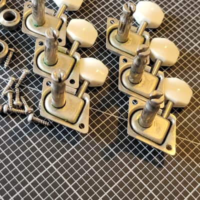 Fender F Tuners - F logo - Vintage - 1968 - White Cream Ivory Pegs - full kit image 18