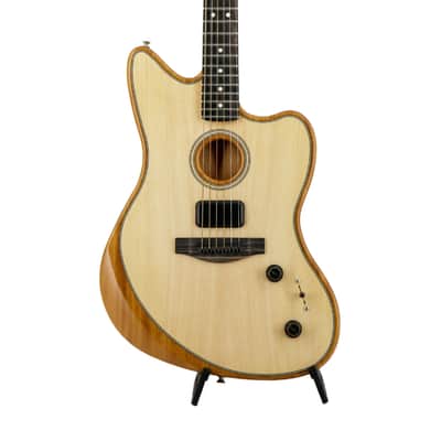 Fender American Acoustasonic Jazzmaster Acoustic Guitar w/bag, Ebony FB, Natural, US233XXXX image 4