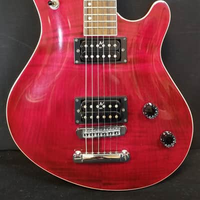 Washburn Vintage 1998 Maverick Series BT-8, Flame Maple Arch Top, Dual HB, Rosewood FB, Trans Red, w/HSC image 1