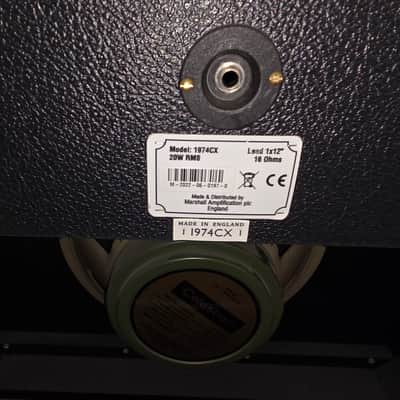 Marshall 1974CX 20-Watt 1x12" Guitar Speaker Cabinet Hand Wired UK Aged Greenback - Nice! image 9