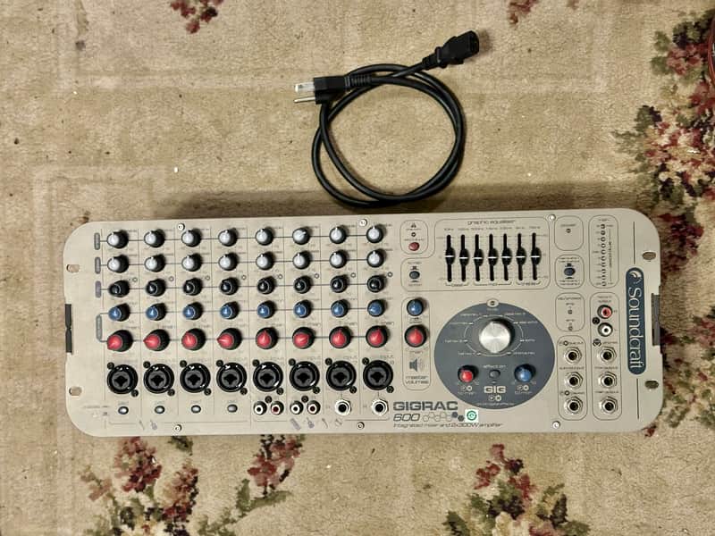 Soundcraft Gigrac 600 8-Channel 2x300-Watt Powered Mixer 2000s - Grey image 1