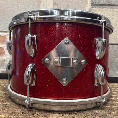 Vintage 1965 Slingerland Tom Drum 8 x 12 Red Sparkle image 2