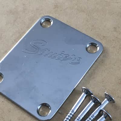 Vintage Fender Squier Neck Plate Chrome Plating Original Natural Light Relic NOS image 4