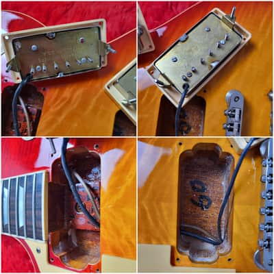 Super Rare Aria Pro II LS-1500VD Leopard Model 1981 - Left-Handed - Cherry Sunburst Lacquer Finish - Les Paul Standard - Flame Top - Original Covered DiMarzio PAF's - Made In Japan - MIJ image 21