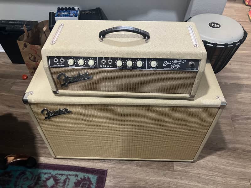 Fender Bassman 6G6-B Brownface 50-Watt 2x12" Piggyback Guitar Amp 1963 - 1964 - Blonde image 1