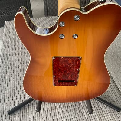 Fret-King Country Squire Semitone De Luxe Honeyburst Telecaster thinline type electric guitar image 6