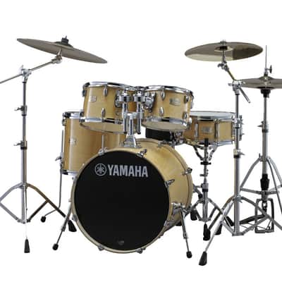 Yamaha SBP0F50 10x7 and 12x8 Rack Toms, 14x13 Floor Tom, and 20x17 Bass Drum - NATURAL WOOD