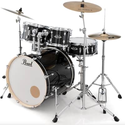 Pearl Export 5-Piece Drum Set - 22" Bass Drum JET BLACK image 5