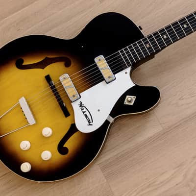 1963 Harmony Rocket H54 Vintage Electric Guitar Sunburst w/ DeArmond Gold Foils image 1