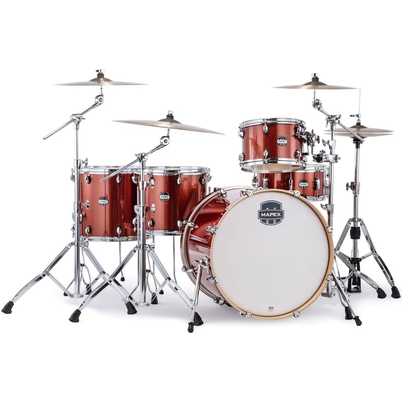 Mapex MA528SF Mars Birch Crossover Drum Shell Kit, 5-Piece, Orange Sparkle image 1