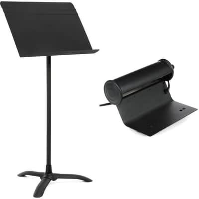 Manhasset Model 48 Symphony Music Stand and Clip-on Light Bundle - Black image 2