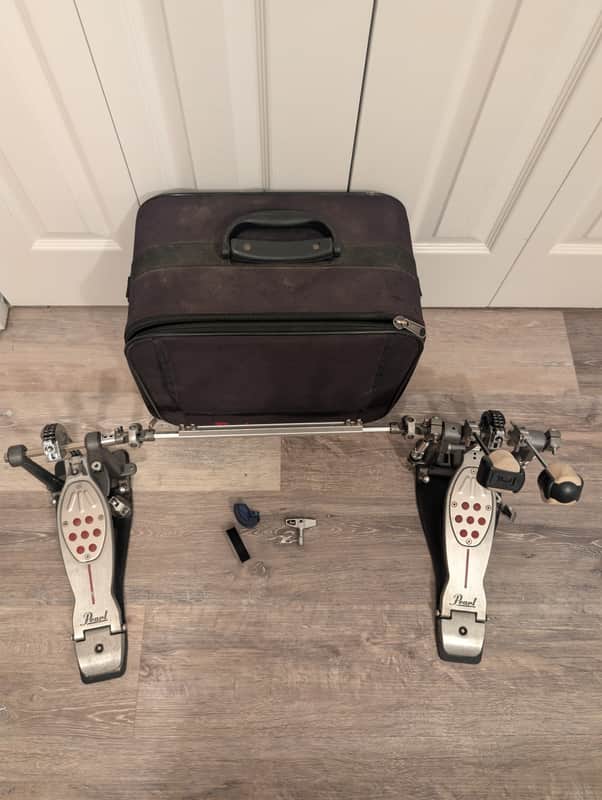Pearl P2052C Eliminator Redline Chain-Drive Double Bass Drum Pedal 2010s - Silver / Black / Red