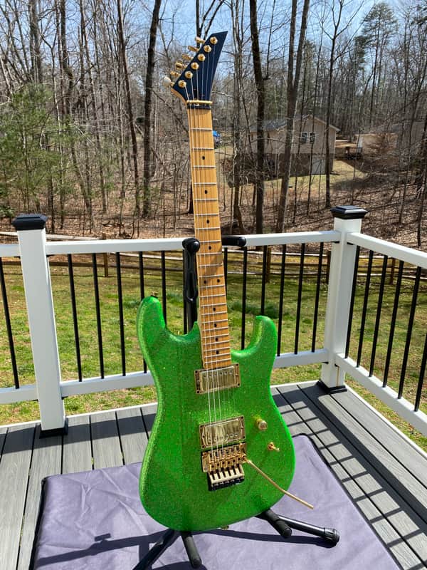 Chandler SuperStrat  80’s Candy Green Sparkle image 1