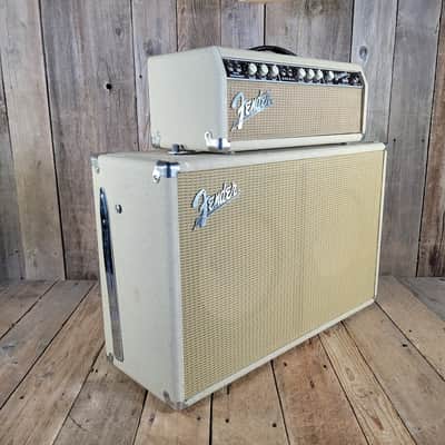 Fender Bassman 6G6-B Head & Cabinet 1962 2x12 Cabinet, Very Good - Blonde image 3