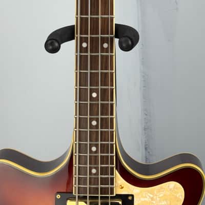 Jay Turser Hollow Body Electric Bass Guitar w/ Hardshell Case – Tobacco Sunburst image 7