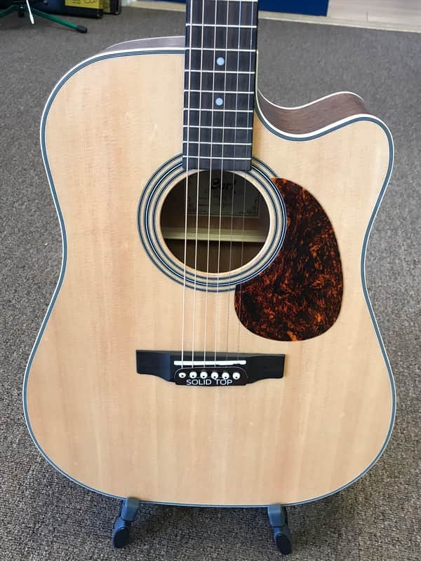 Cort MR500E NT Solid Spruce/Mahogany Dreadnought Cutaway with Electronics Natural Glossy image 1
