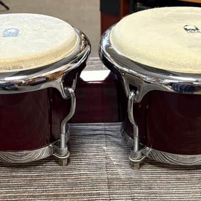 Toca 6.5" and 7.5" Bongos - Transparent Red (Used) image 2