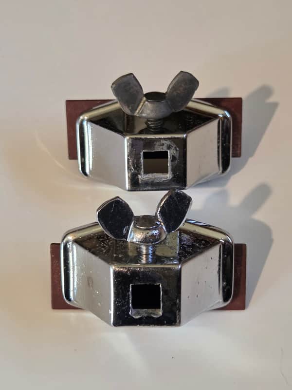 70's Ludwig 3/8"bass spur mount brackets image 1