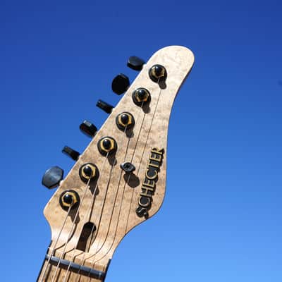 Schecter USA CUSTOM SHOP CET 50th Anniversary PROTOTYPE Metallic Gold w/Black Burst 6-String Electric Guitar w/ Black Tweed Case image 13