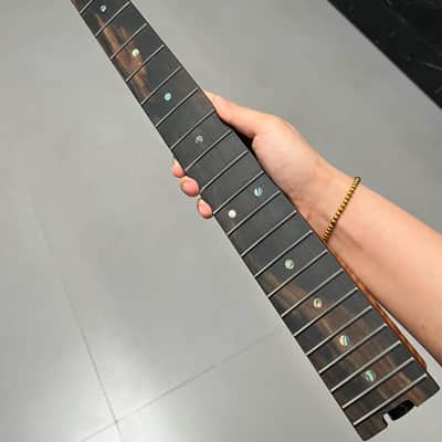 AAAAA Musical Man Ebony Fretboard Roasted flame Maple Electric Guitar Neck Wheel truss rods Round stainless steel 22 frets hole 10mm image 1