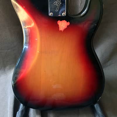 Left-handed Fender Precision bass, c1975 Tobacco Burst, converted to PJ image 6