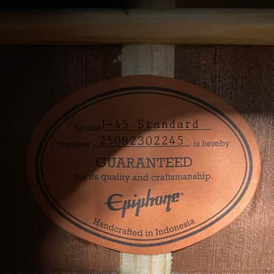 NEW! Epiphone Inspired by Gibson J-45 Standard Acoustic-Electric Guitar - Vintage Sunburst - Gig Bag - Authorized Dealer - G07327 image 7