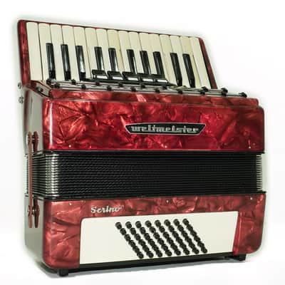 Vintage Weltmeister Serino 48 Bass Lightweight Piano Accordion for Beginners Children Kids, made in Germany Small Accordian with New Straps, 2735 image 4