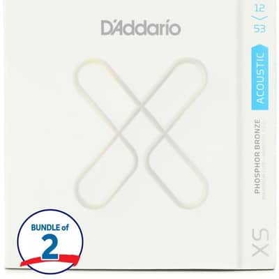 D'Addario XSAPB1253 Phosphor Bronze Coated Acoustic Guitar Strings - .012-.053 Light (2-Pack) image 2