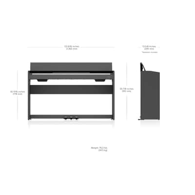 Roland F-107-BK 88-Key Slim Digital Piano w/ Stand, Bench, and 3-pedals, Black image 19