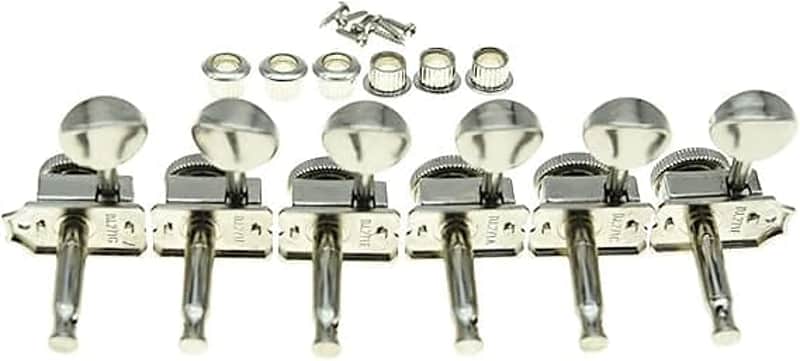 6 Inline Guitar Vintage Style Locking Tuners Guitar Tuning Keys Guitar Lock Machine Heads for Strat Tele Nickel image 1