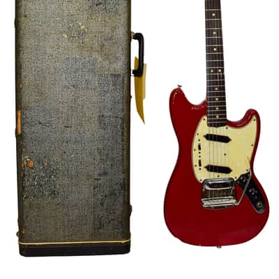 Vintage 1965 Fender Mustang Electric Guitar, Dakota Red w/ Case image 1