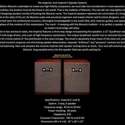 Vintage Marantz Imperial I speakers - RARE! image 12