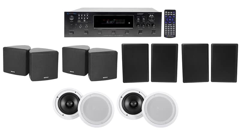 Technical Pro H12X500UBT 6-Zone Home Theater Receiver+Cube+Wall+Ceiling Speakers image 1