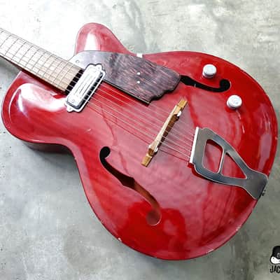 RARE Julio Giulietti  Model A2 Italian Semi-Hollow Jazzbox Electric Guitar w/ OHSC! (1962, Cherry) image 7