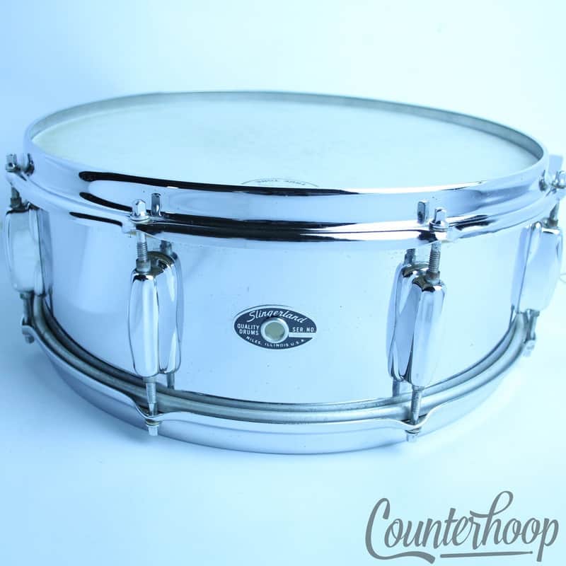 *Slingerland 14x5" Festival Chrome Steel Snare Drum 8Lug Vintage 70s No.141 USA* image 1