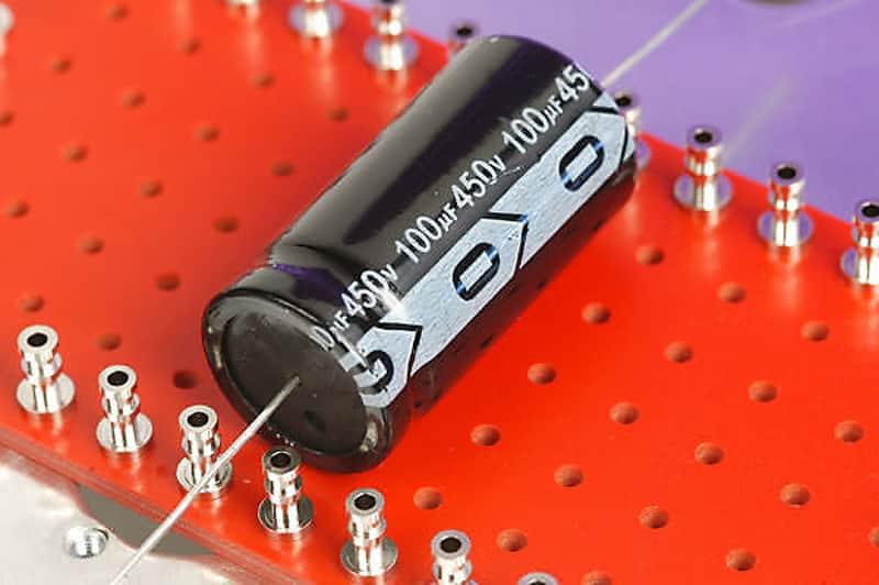 SSC 100uF 450VDC Tubular Axial Lead Polarized Electrolytic Capacitor For Guitar Amps image 1