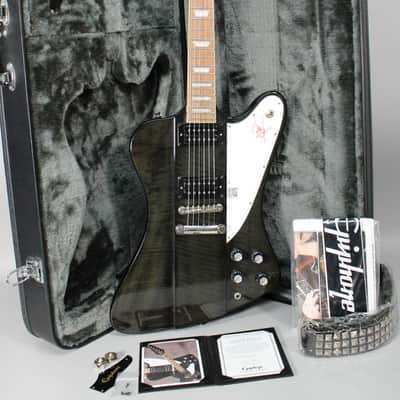 2018 Epiphone Ltd. Ed. Slash Signature Firebird Premium Outfit Signed #95/100 Trans Black w/OHSC image 1