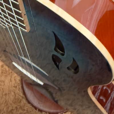 Ortega TourPlayer Series Nylon String Acoustic-Electric Guitar - RTPDLX-FMA-L, Left-handed, Flamed Mapled Blue image 7