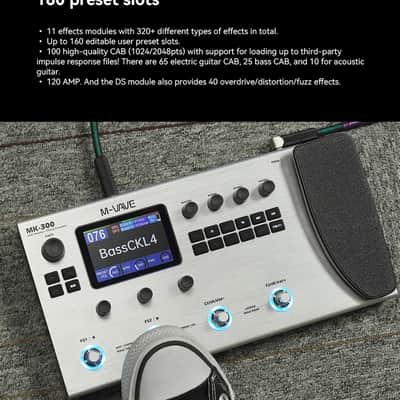 M-vave MK-300 Guitar Multi-Effect Processor | ANN Neural Modeling 120AMP/360FX | 10h Battery+300s Looper+128 Drum MIDI DAW,price include the import duty to US buyer image 6
