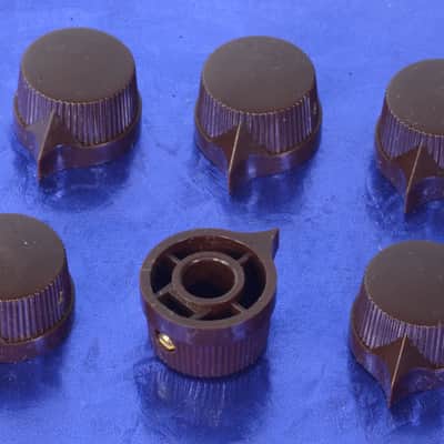 Six Dark Chocolate Brown Pointer Set Screw Knobs For Amps, Effects, Studio Gear #BRPK1 image 2