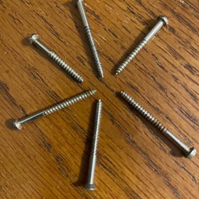 Vintage ORIGINAL 1950's - 70's Fender Precision and Jazz Bass also Gibson Long Mounting SCREWS (6) - RARE FIND! image 1