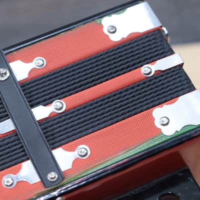Gagné & Frère 2-Bass 10-Treble Button "D" Red & Black Diatonic Accordion w/Case image 11