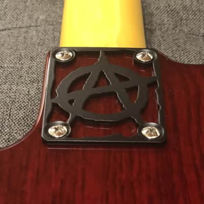 Icon Plates Anarchy Neck Plate For Bolt On Neck Guitar or Bass - Industrial Black Finish image 2