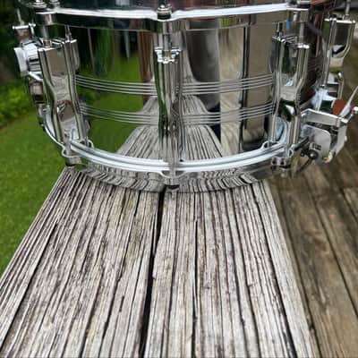 Tama 8056 Imperialstar Mastercraft Steel 6.5x14" 10-Lug Snare Drum with Roller-Action Snare Strainer 1980 - 1985 - Chrome image 4