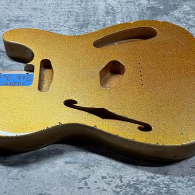 Real Life Relics 69 Thinline Tele® Telecaster® Body Double Bound Semi Hollow Aged Gold Flake Sparkle image 5