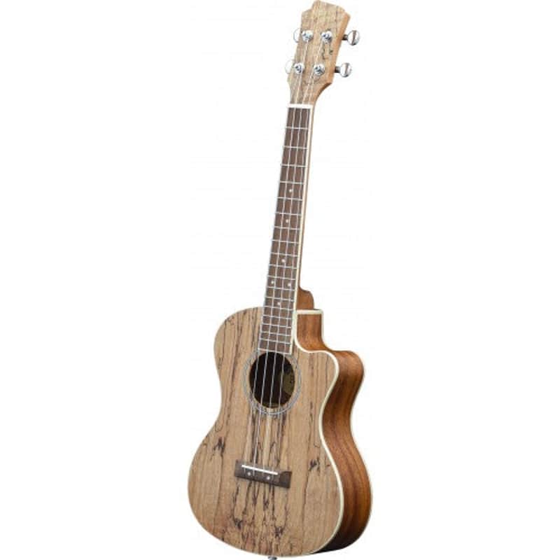 Adam Adam Black Tenor Uke Spalted Maple Cut Away Electric Spal...