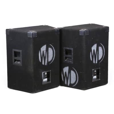 1990s JBL MR 838 3-Way Large Studio Live PA Monitors Black Carpet Cabinets 18” 10” Horn Speakers Bass Monitor Set image 6