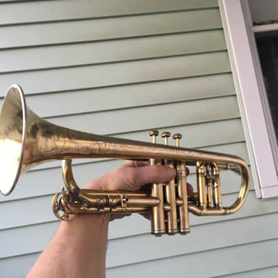 SUMMER DEAL CONN 80A 1923 GOLD PLATE CORNET STENBERG NEEDS SOME CLEAN UP SOLDER AREAS VALVES SEEM  GOOD PLAY DECENT GOLD PLATE WEAR NOT PERFECT image 9