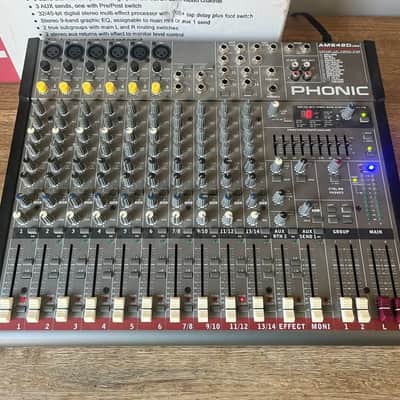 Phonic Am642d 6-mic/line 4-st 2-group Mixer with Digital Efx with box image 2