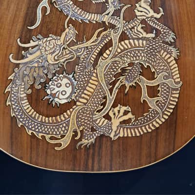 Blueberry Handmade Acoustic Guitar Grand Concert Dragon Motif image 15
